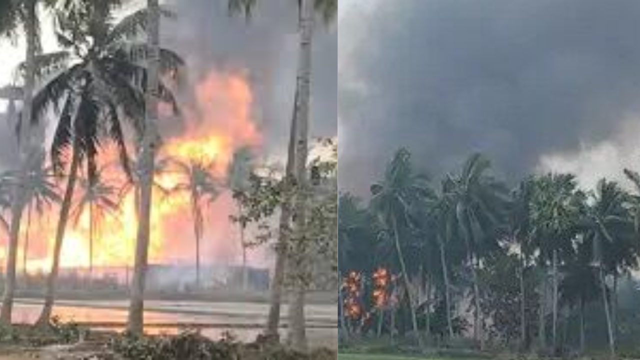 Malikipuram Gas Leakage: పైప్‌లైన్ నుంచి గ్యాస్ లీక్.. ఎగిసిపడుతున్న మంటలు!