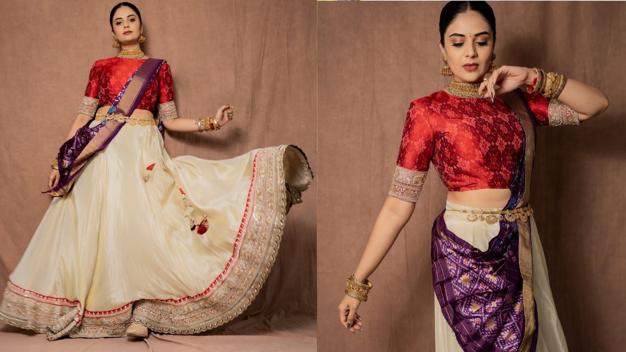 sreemukhi: ఎరుపు పరికిణిలో రామచిలుక..  శ్రీముఖి చూస్తే ఫిదా