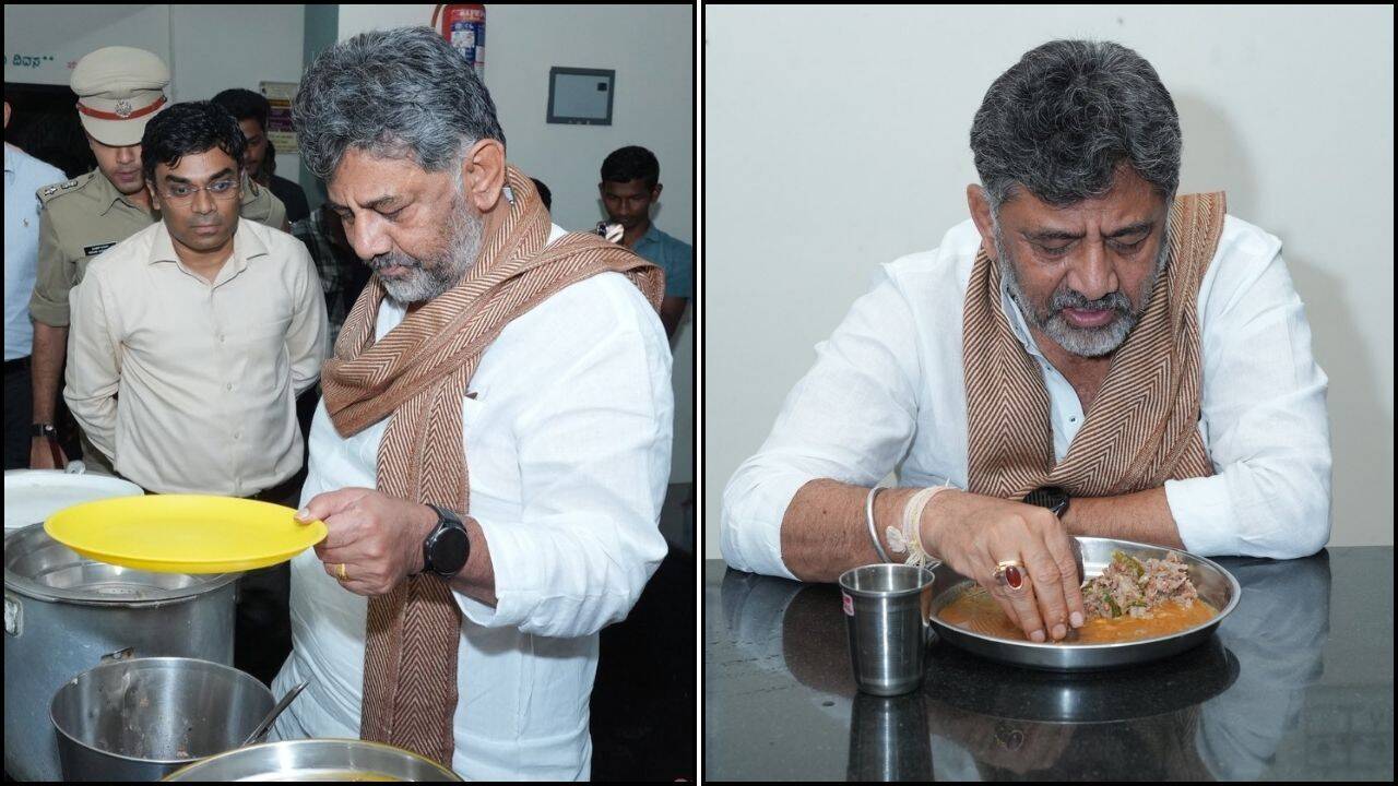 కర్ణాటక సీఎం డీకే శివకుమార్ విద్యార్థుల హాస్టల్‌ను సందర్శించారు
