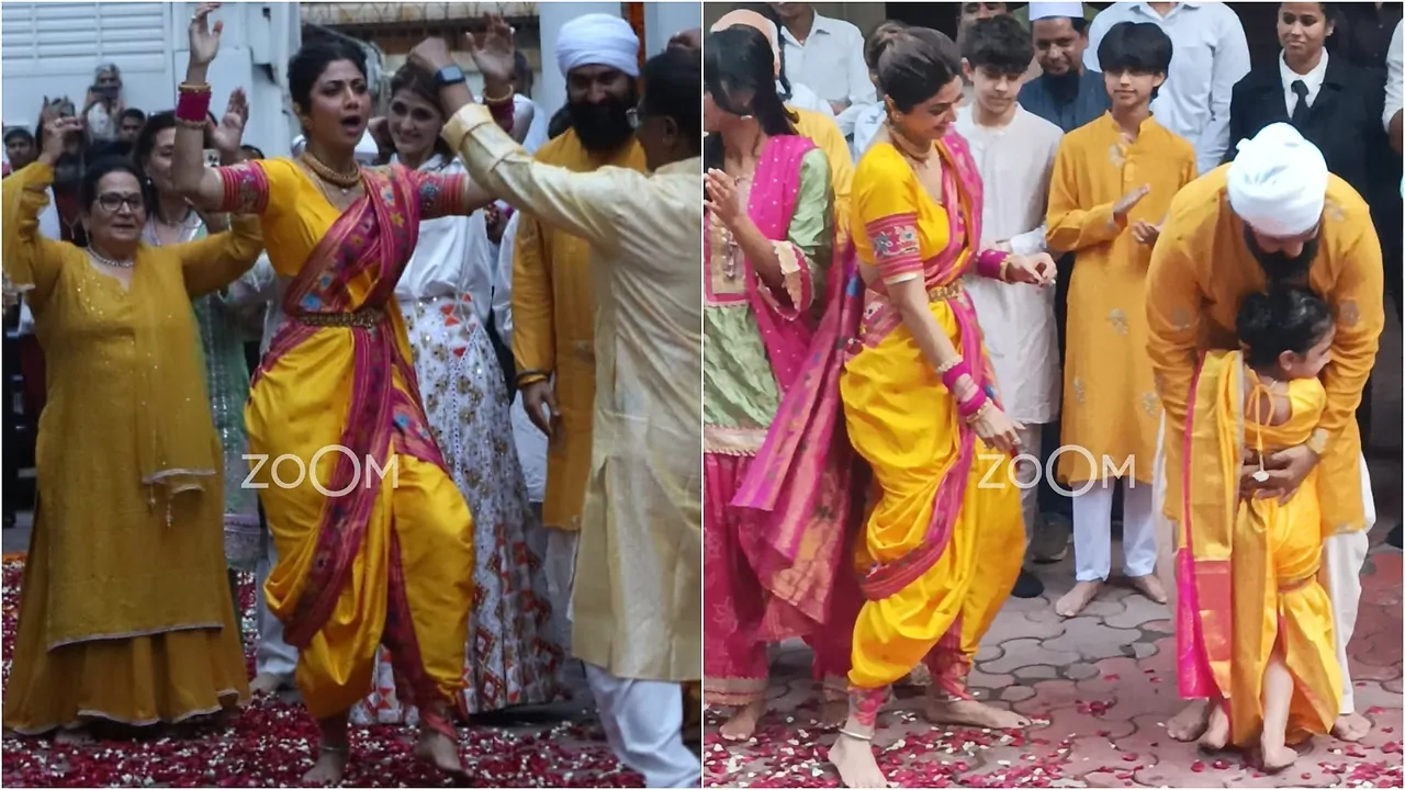 శిల్పా శెట్టి గణేష్ విసర్జన వేడుకలో నృత్యం