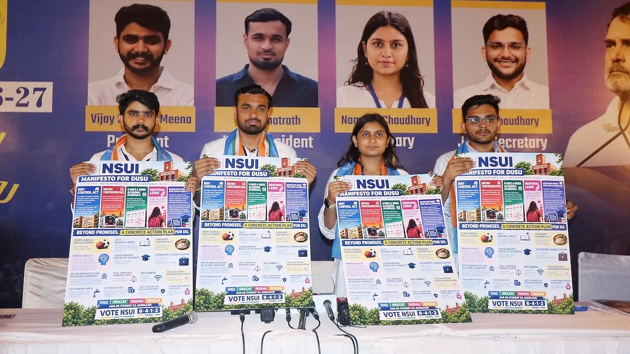 డ్యూసు ఎన్నికల కోసం NSUI మానిఫెస్టోలో మెట్రో పాస్‌లు, మెన్స్ట్రువల్ సెలవులు