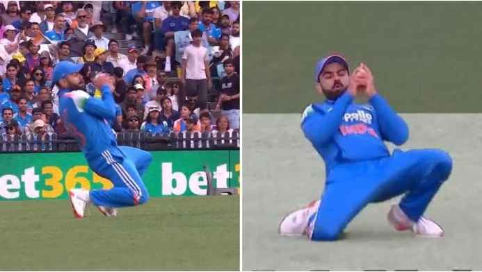 Virat Kohli Catch: సూపర్ క్యాచ్ పట్టిన విరాట్ కోహ్లీ.. వావ్ అనాల్సిందే.. వీడియో వైరల్..!