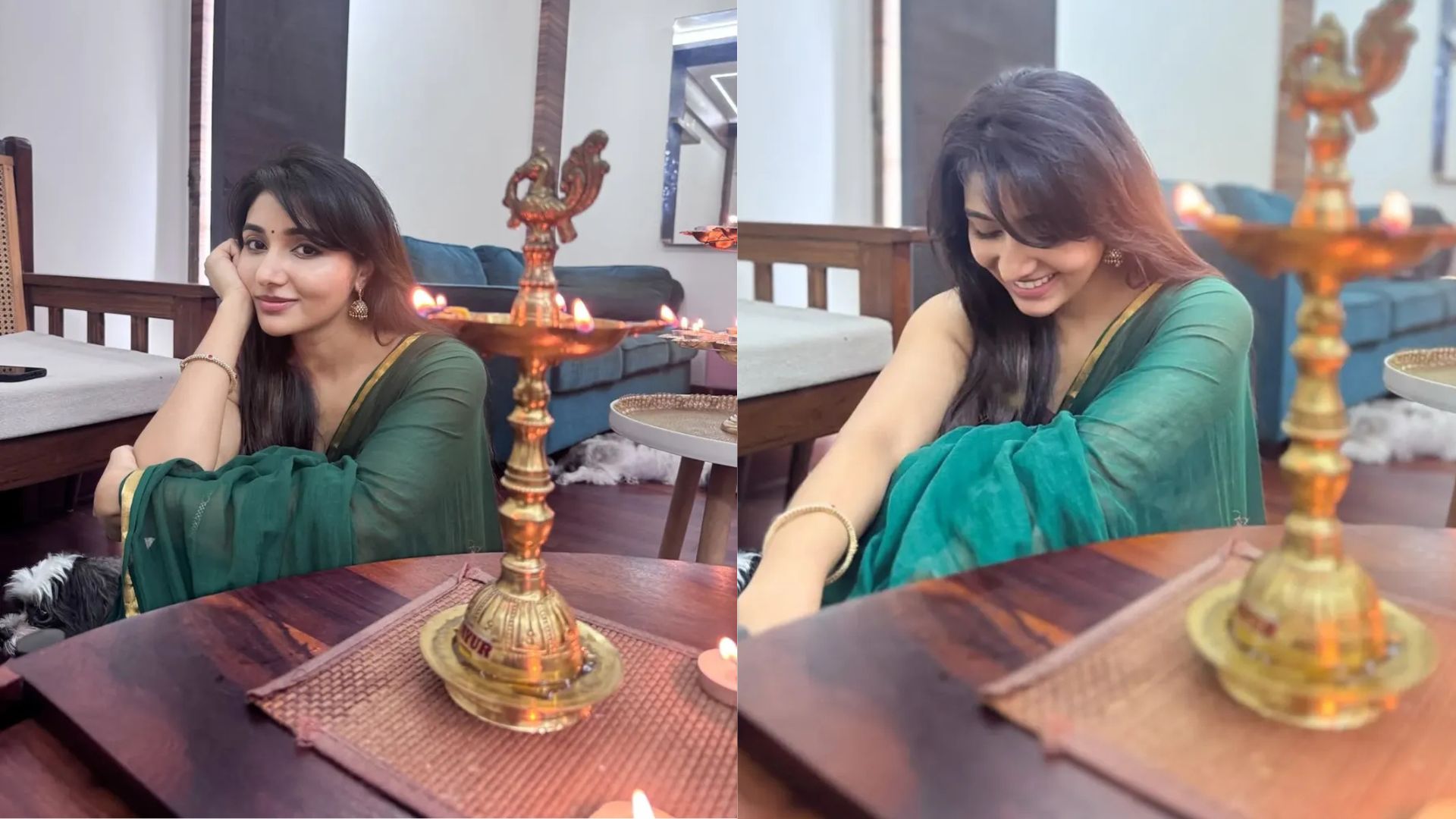 Mirna Menon: గ్రీన్ శారీలో నడుము అందాలతో పిచ్చికెస్తున్న మిర్నా మీనన్