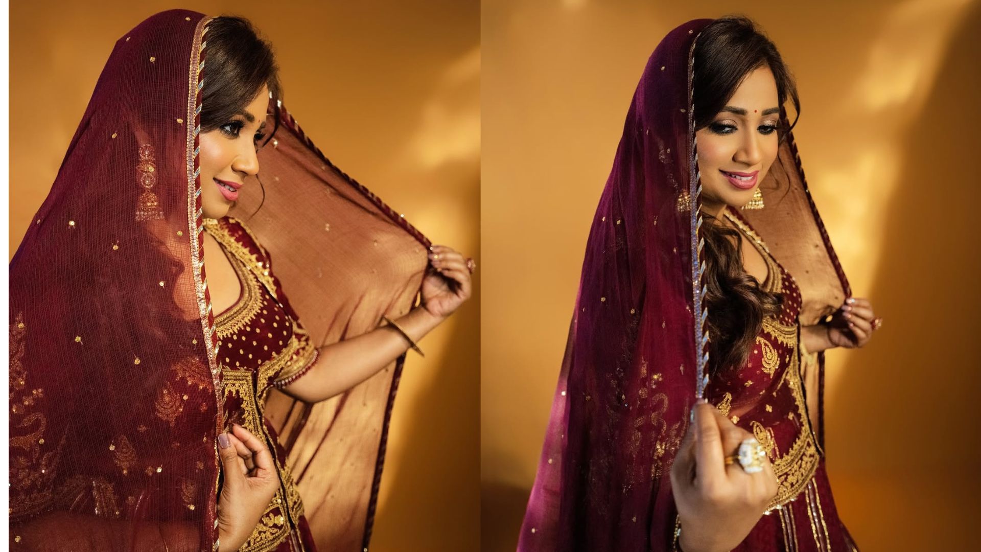 Shreya Ghoshal: మెరూన్ డ్రెస్‌లో క్యూట్ లుక్స్‌తో సింగర్ ఘోషల్